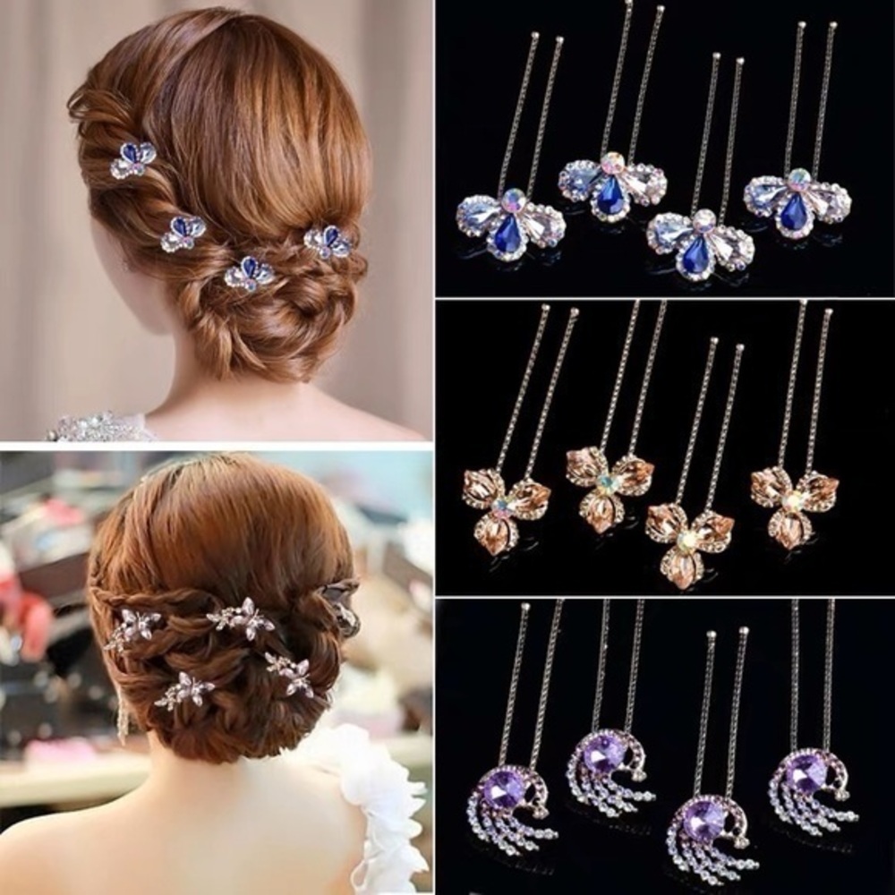 Sppry Wedding Pearl Hair Pins U Shaped Hair Accessories for Bridal Women (Gold)